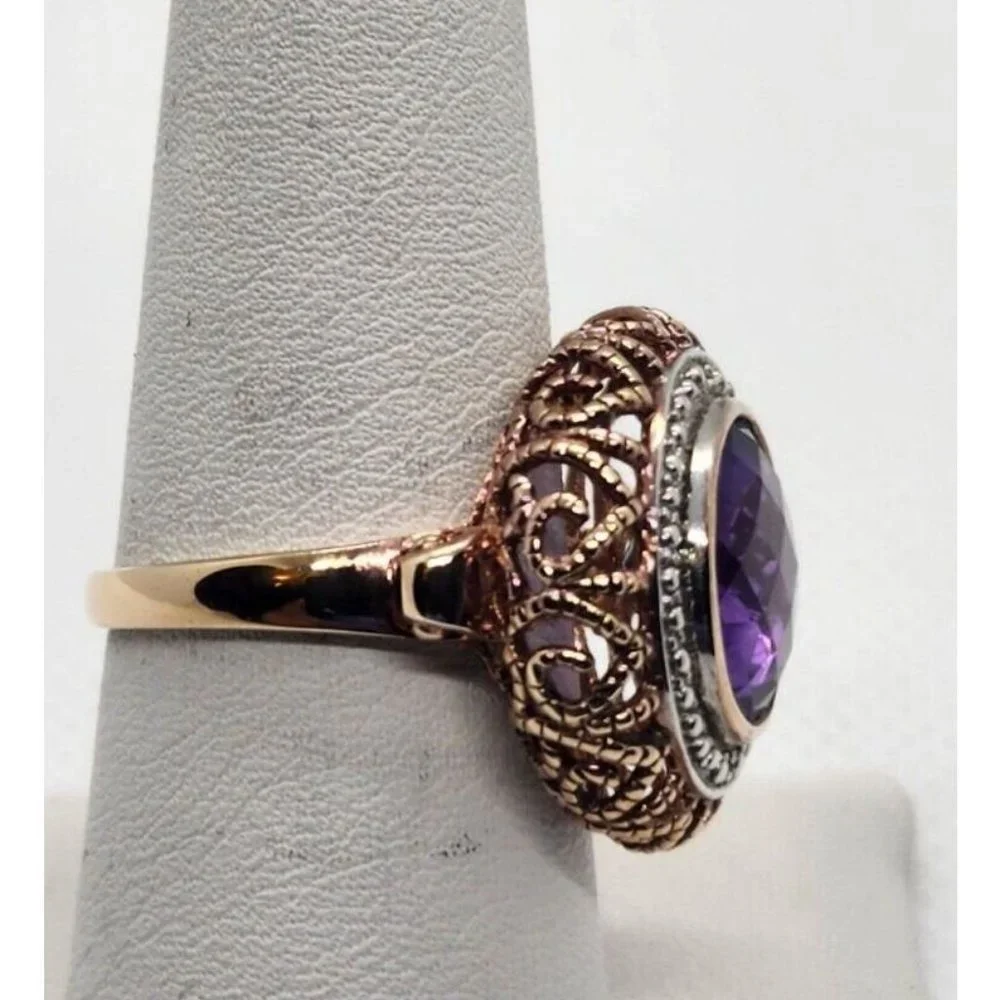 925 STERLING SILVER AMETHYST RING SIZE 7.5